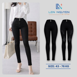  D14_Quần jean nữ dài lưng cao quần bò nữ dáng ôm big size cho 42kg đến 75kg,LEN NGUYEN STORE 
