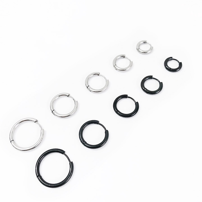 (1 Chiếc) Khuyên tai Tròn trơn basic dày 2mm - Kassy