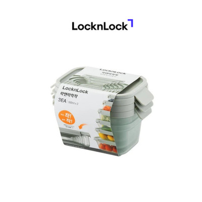 Bộ 3 Hộp bảo quản thực phẩm LocknLock ChakChak LTN320S3 nhựa PP dung tích 500ml*3