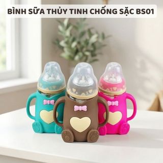 Bình sữa thủy tinh chống sặc_Hinata BS01 _240ml