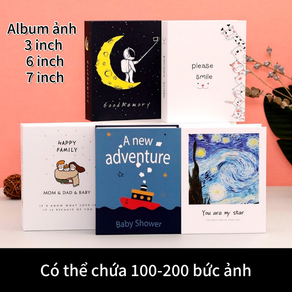 Album ảnh 6x9, 10x15, 13x18 đựng được 100-200 ảnh nhiều mẫu xinh xắn tại Tổng kho Album ảnh