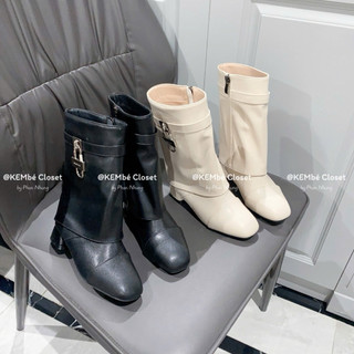 Boot Da Cho Bé Gái Cổ Cao Ổ Khoá Phong Cách Hàn Quốc Siêu Chảnh 2026