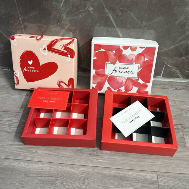 Hộp đựng socola valentine 9ô 12ô