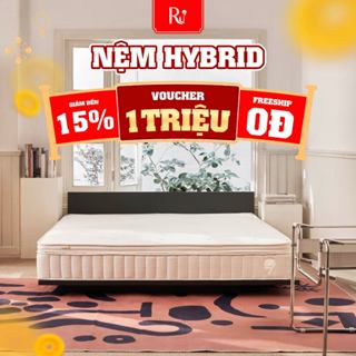  Nệm Foam Lò Xo Hybrid Ru9 25cm Cao Cấp | Mềm Mại Đàn Hồi  Nâng Đỡ | Lò Xo Túi Ngăn Cách Chuyển Động 