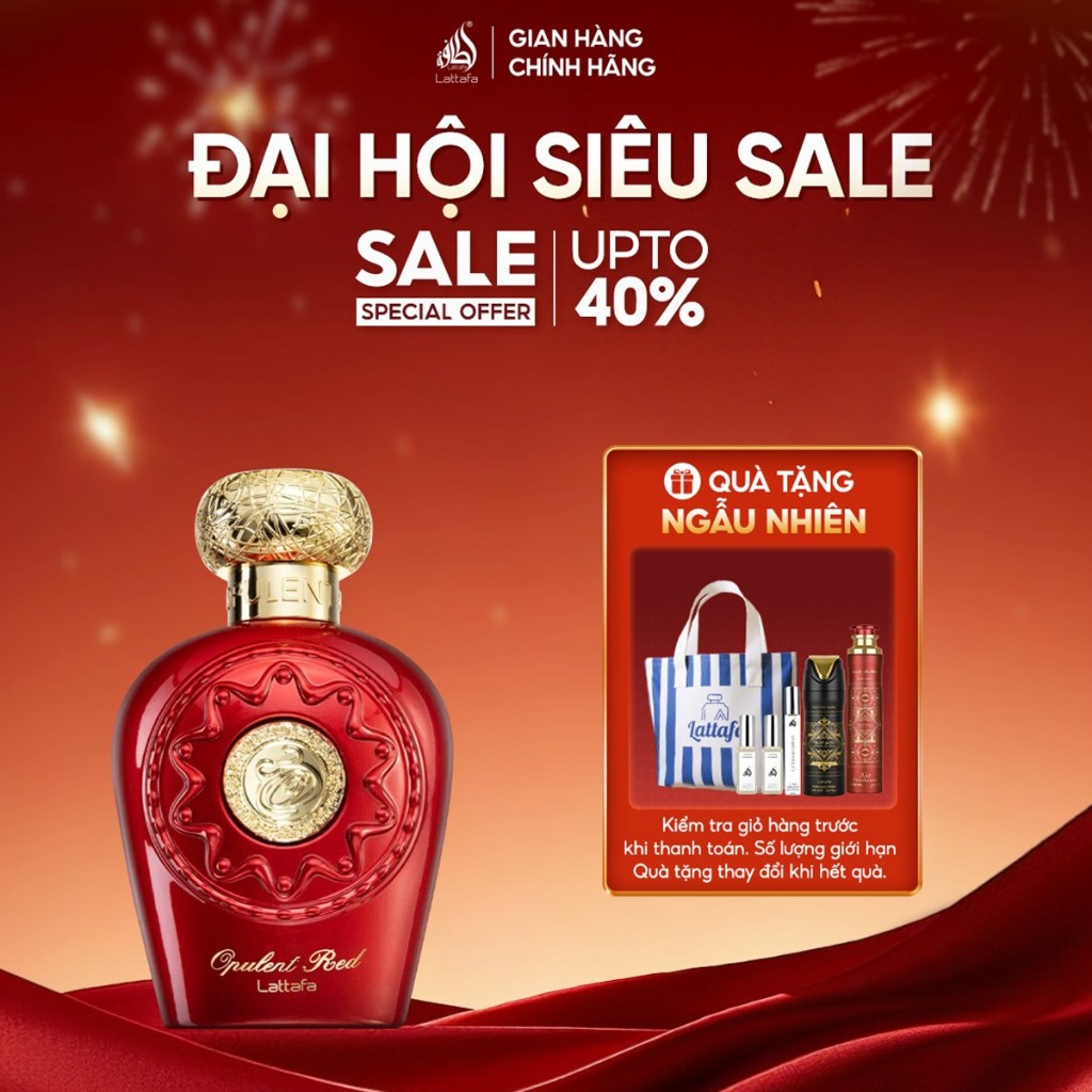 Nước hoa unisex Lattafa Opulent Red EDP hương thơm sang trọng thu hút mọi ánh nhìn 100ml