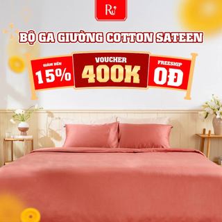   GIẢM 50%  Bộ Ga Giường Ru9 Cotton Sateen | 100% Cotton Thiên Nhiên | Mềm Mịn và Thoáng Mát | 1m8 | 2m | 2m2 