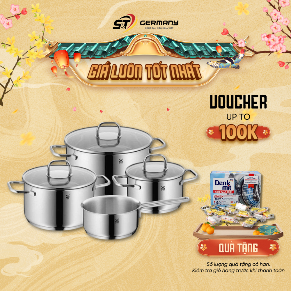 Bộ Nồi WMF Inspiration 4 Món Vung Kính , Xoong Nồi  Thép Không Gỉ Cao Cấp GermanySnT HCM 70078