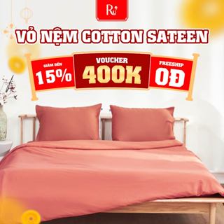   GIẢM 50%  Vỏ Ga Nệm Cotton Sateen Ru9 | 100% Cotton Thiên Nhiên | Mềm Mịn và Thoáng Mát | 1m8 x 2m | 2m x 2m | 2m2 x 2m 