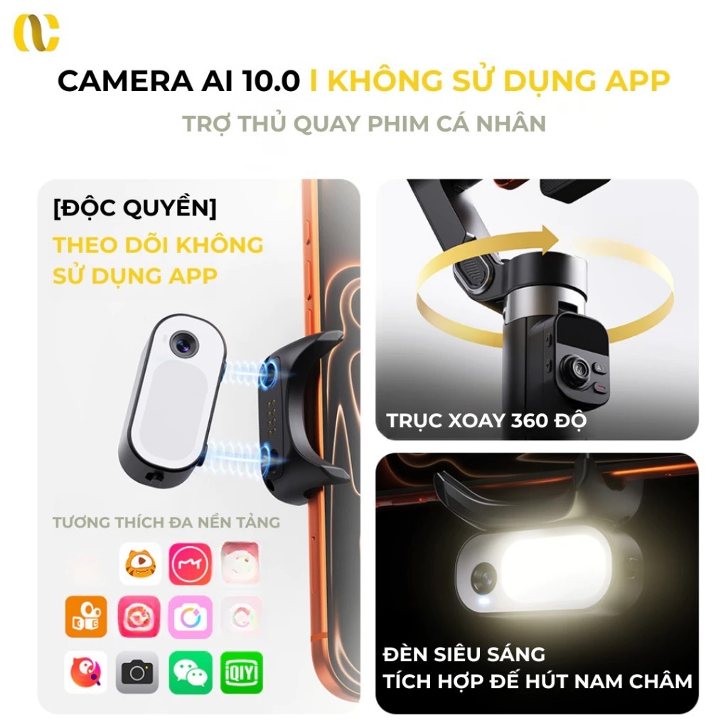 Gimbal SMART X3 cao cấp, Gimbal chống rung cho điện thoại hỗ trợ quay phim, chụp ảnh chuyên nghiệp | BigBuy360 - bigbuy360.vn
