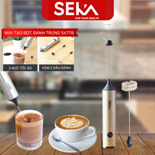 Máy tạo bọt cà phê, đánh trứng SEKA MD2210, đánh trứng cầm tay mini không dây đa năng 3 tốc độ