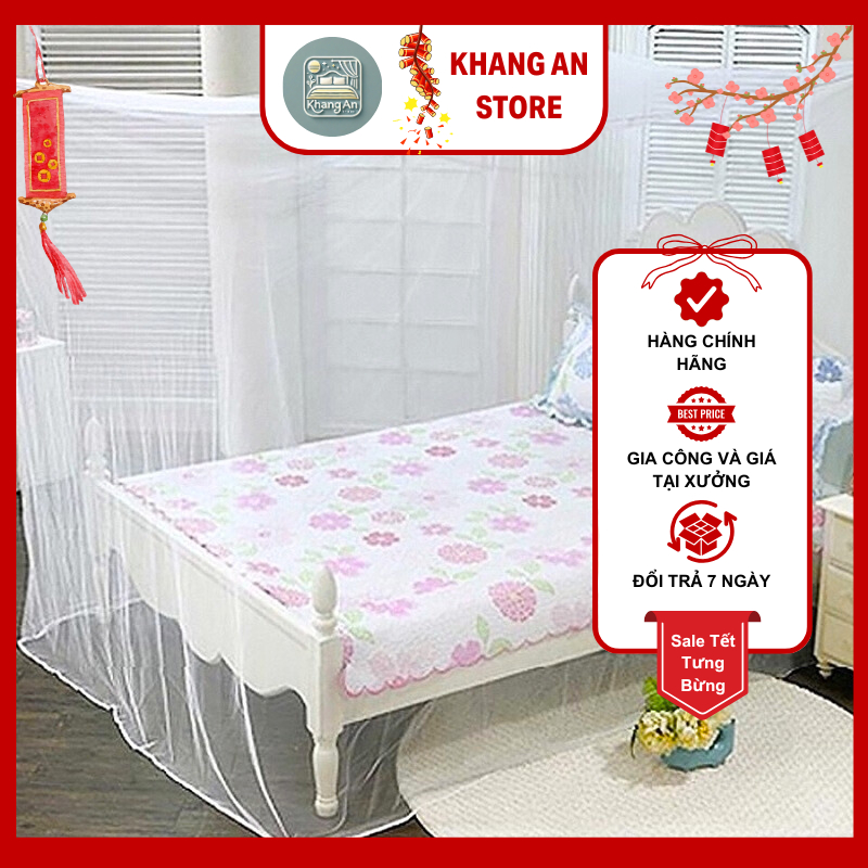 Mùng ngủ giăng dây, màn ngủ Khang An Store, màn dày lỗ nhỏ chống muỗi, màn ngủ, màn chống muỗi, mùng