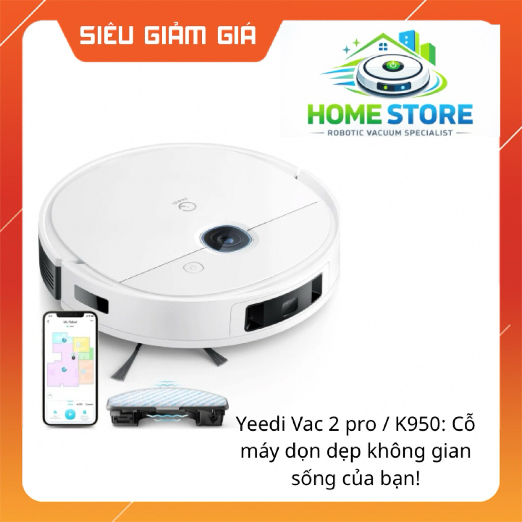 Robot hút bụi thông minh Vac 2 pro - K950 . Pin 5200 mah , lực hút 3000Pa , sản phẩm uy tín , bảo hà