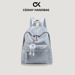 Balo💋𝘾𝙀𝙀𝙆𝘼𝙔💋Chính Hãng -Balo Nam Nữ Hoạ Tiết Da Nhung Vân Mây Kèm Móc Khoá Form Rộng Nhiều Ngăn Phong Cách Trẻ Trung