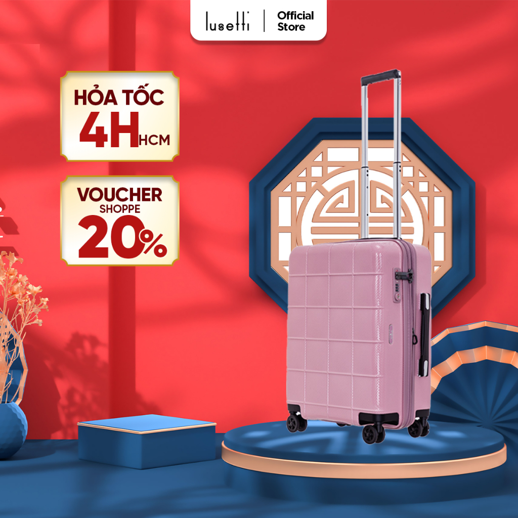 Vali Du Lịch Echolac PC185 S20/S24/S28 Nhựa PC Chịu Va Đập Tốt, Khóa TSA An Ninh, Ngăn Mở Rộng 25%