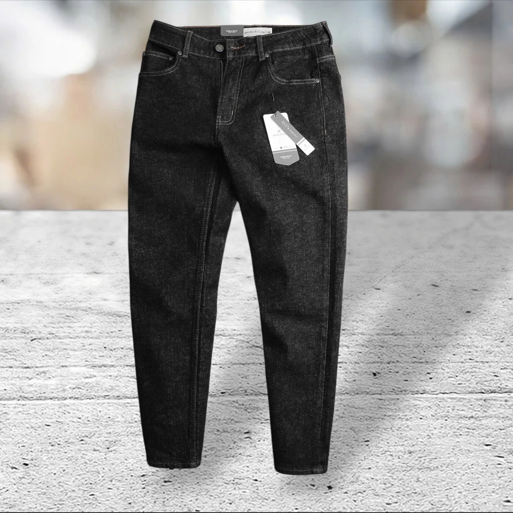 uần jean dài nam Jacobs Cole xanh và đen trơn không wash slim co giãn phù hợp đi làm