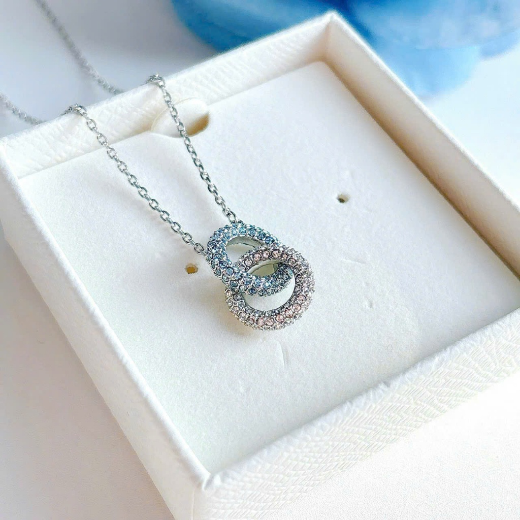 Dây Chuyền Swarovski Mesmera necklace Heart, White, Rhodium plated 5517117