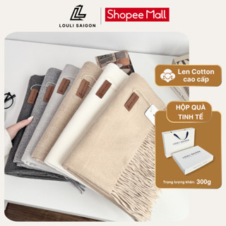 Khăn quàng cổ mùa đông choàng cổ nam nữ trơn LOULI SAIGON len Cashmere cotton cao cấp, kích thước 200 x 70 cm K01
