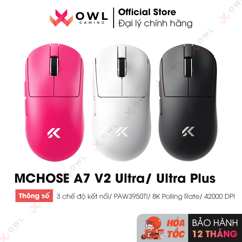Chuột MCHOSE A7 V2 Ultra/ Ultra Plus Wireless (hàng chính hãng)