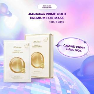  Mặt Nạ Vàng 24K JMSOLUTION PRIME GOLD PREMIUM FOIL MASK – Dưỡng Ẩm,Chống Lão Hóa,Sáng Da  35ml x 10Miếng  