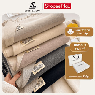  Khăn quàng cổ cashmere LOULI SAIGON choàng cổ len cotton cao cấp mềm mịn trơn phối 2 màu cho nam nữ K10 