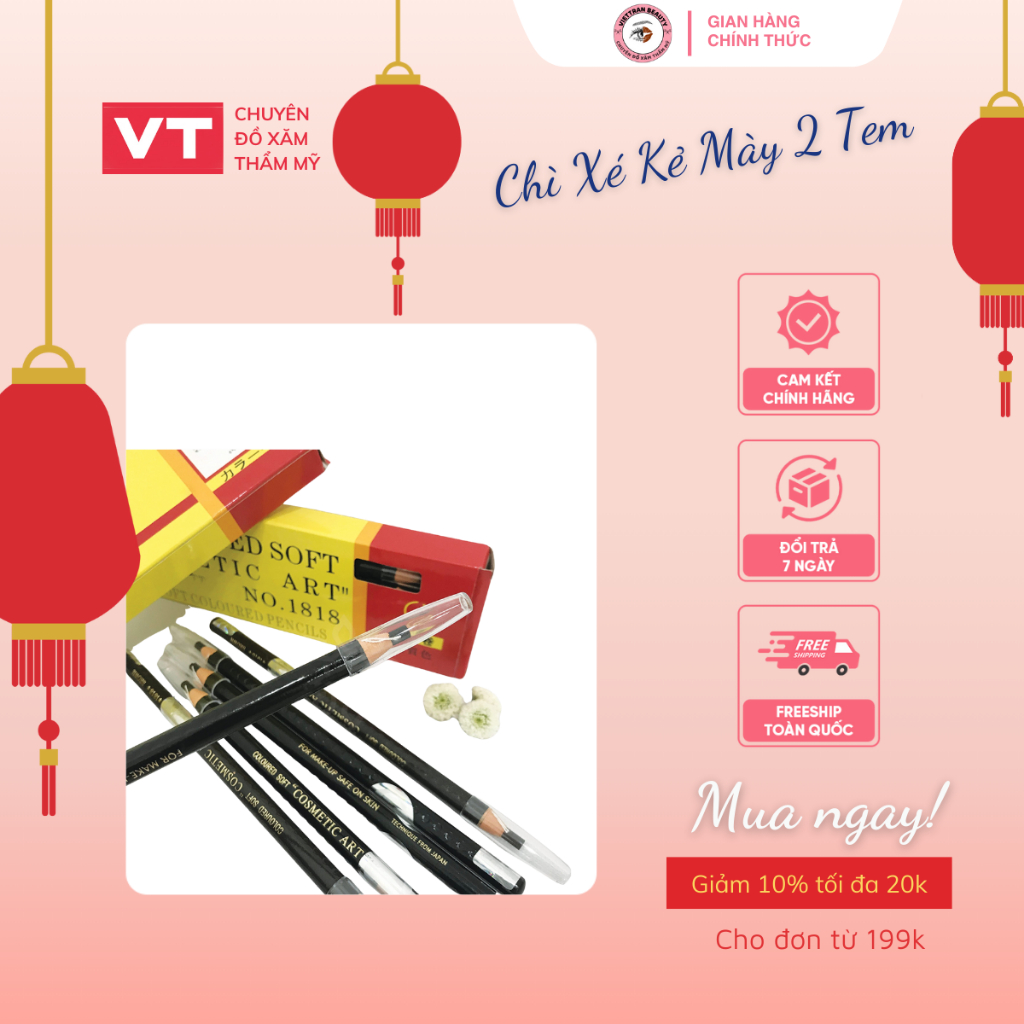 [MADE IN JAPAN] Chì Xé Kẻ Mày 2 Tem (Chống nước)