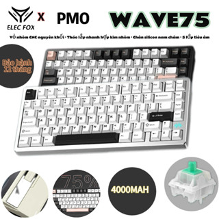  PMO WAVE75  QMK bàn phím cơ nhôm CNC kết nối 3 chế độBảo hành mới chính hãng 12 tháng 