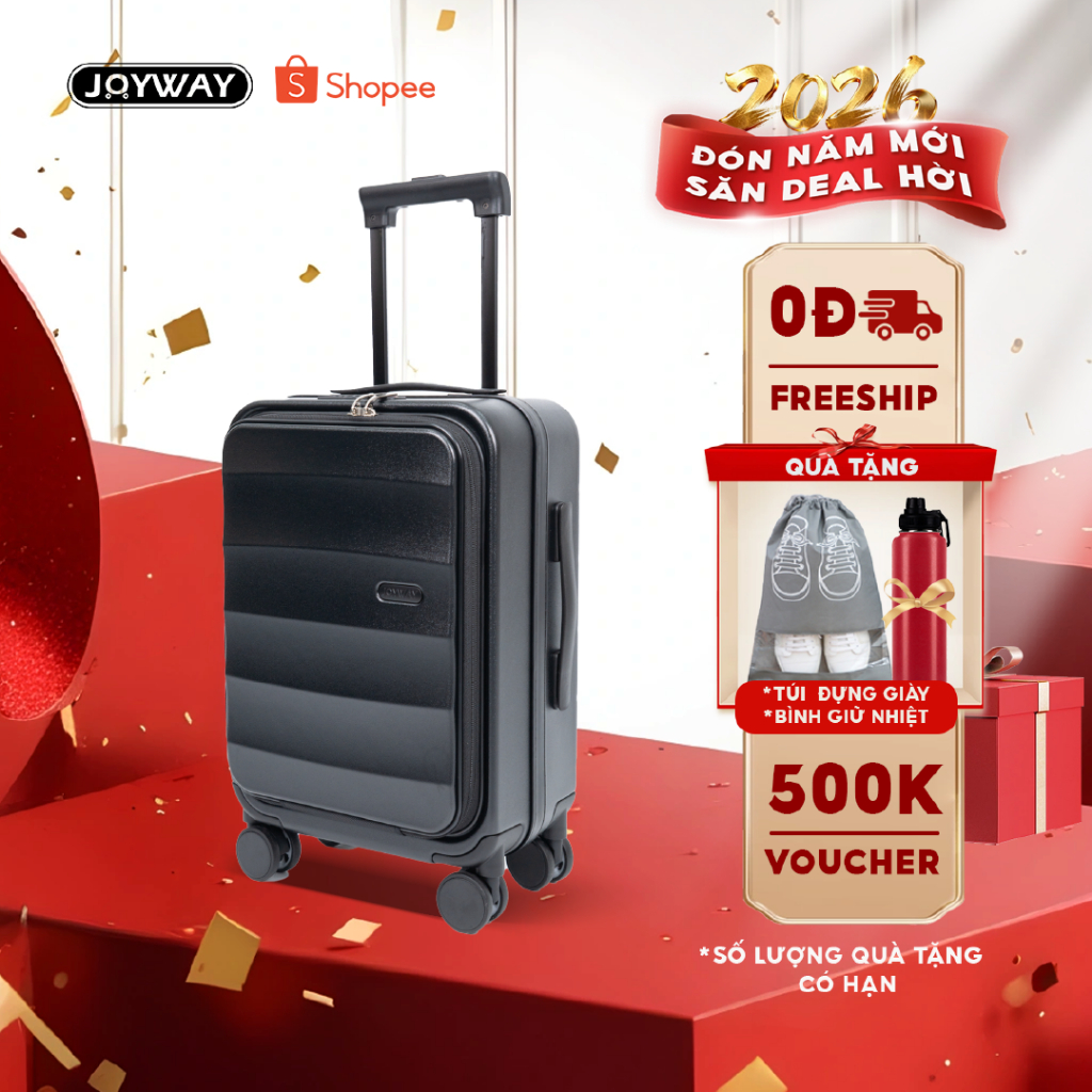 Vali Lồng Sâu cao cấp JOYWAY, size 20/24/28, Nhựa ABS+PC nguyên sinh, khóa số TSA, bảo hành trọn đời