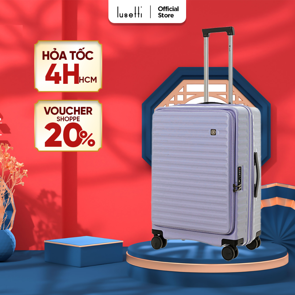 [OUTLET SALE] Vali Du Lịch Lusetti MF001 S20/S25/S29 Nhựa PC Chịu Va Đập Tốt, Khóa TSA Chuẩn An Ninh