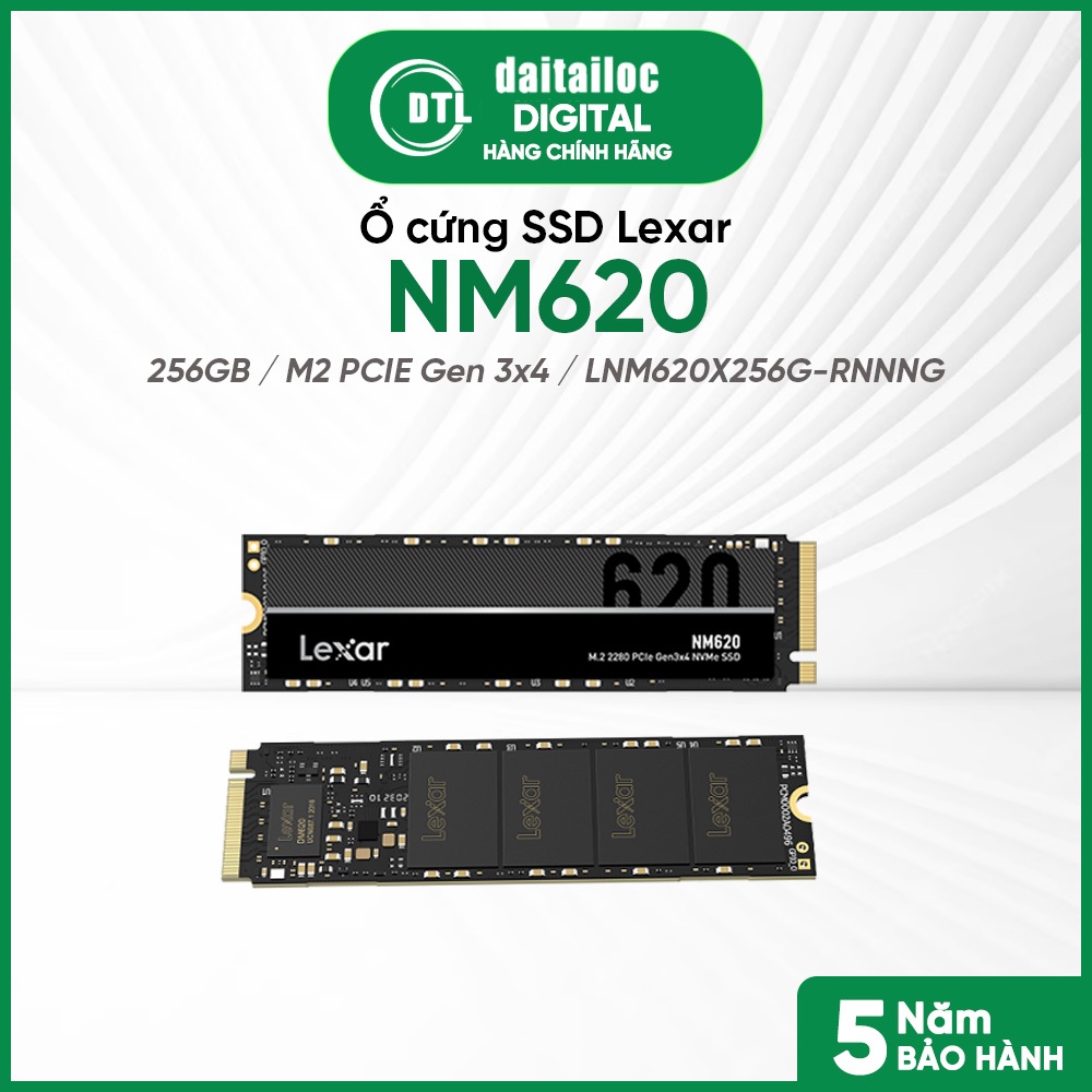 Ổ cứng SSD Lexar NM620 256GB M2 PCIE Gen 3x4 (LNM620X256G-RNNNG) I Chính hãng I Bảo hành 60 tháng