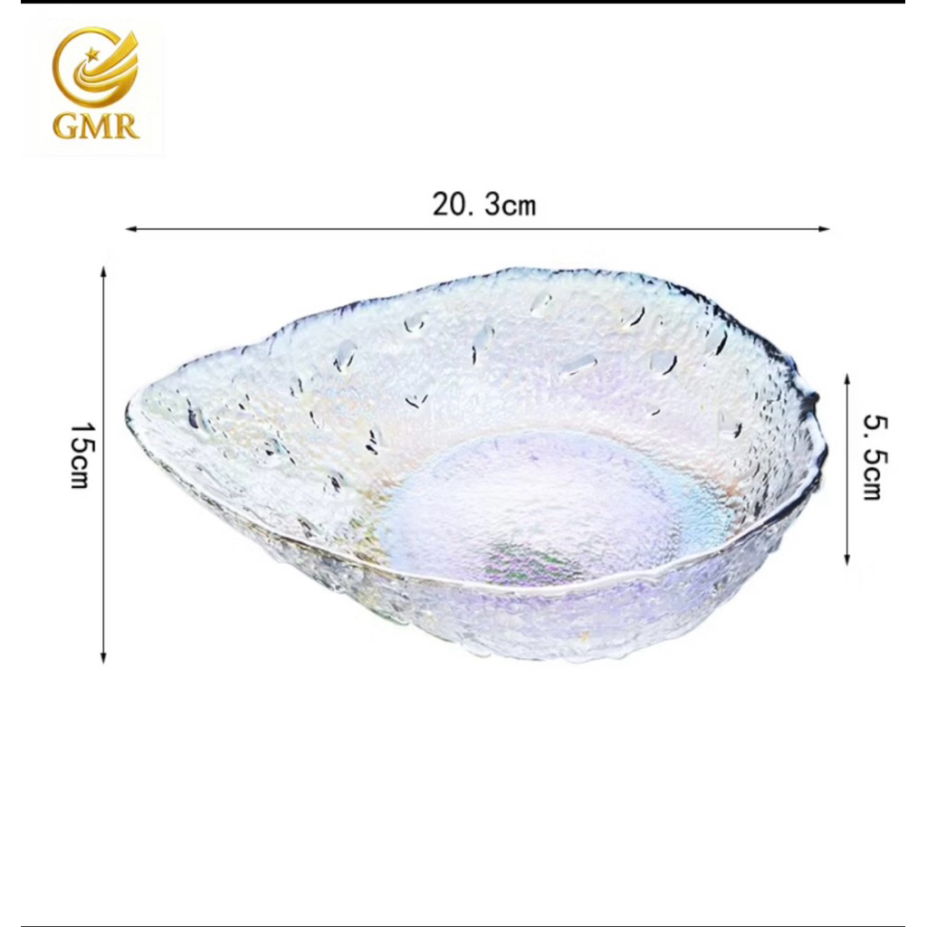 Đia Thủy tinh GMR Dáng Giọt  Nước  Cao Cấp  Màu