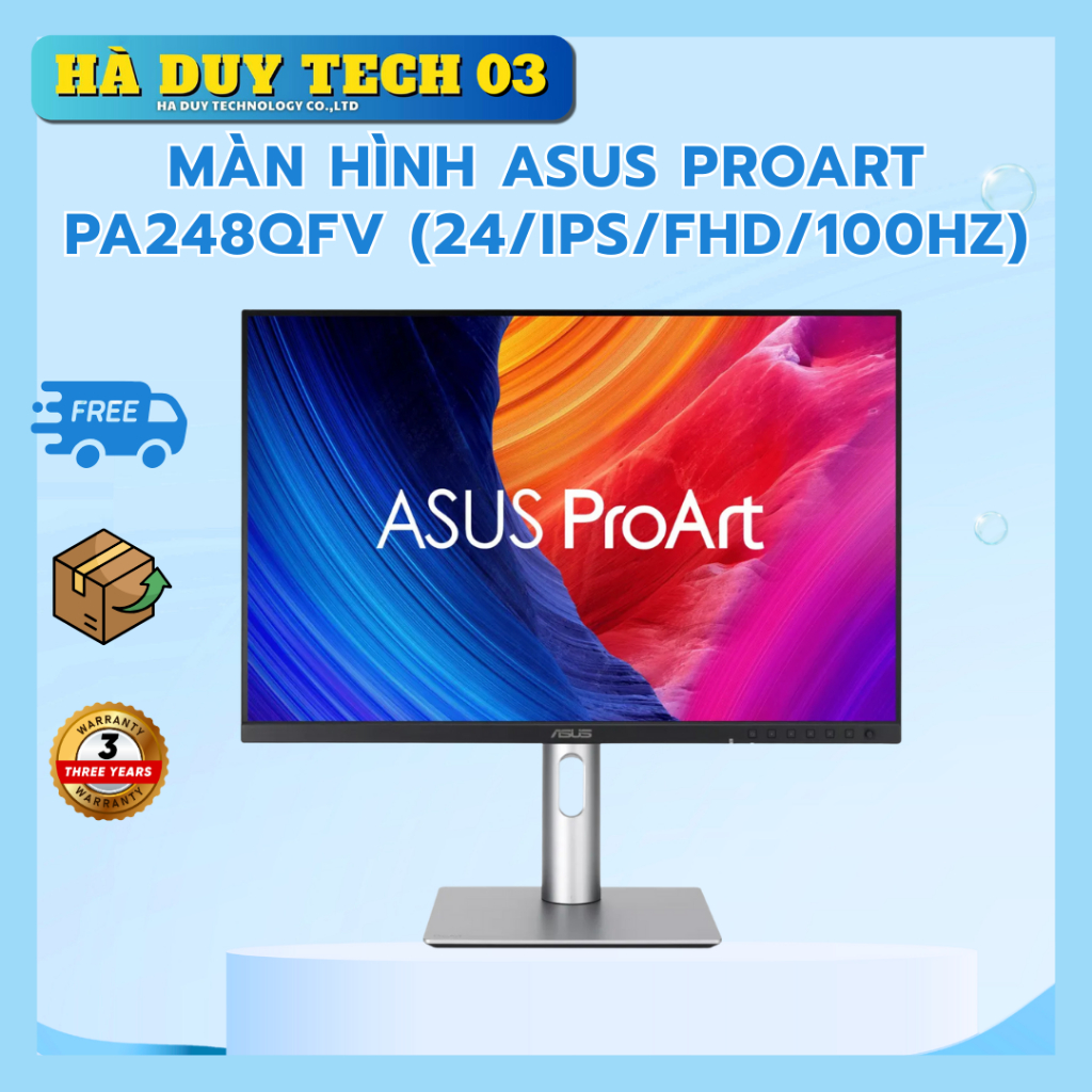 Màn Hình ASUS PROART PA248QFV (24/IPS/FHD/100hz) - Chính Hãng - BH 36T - Hà Duy Tech