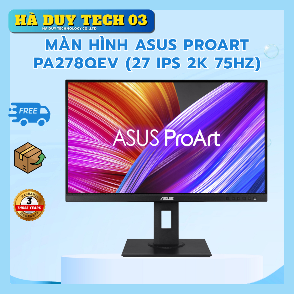 Màn Hình ASUS PROART PA278QEV (27 IPS 2K 75Hz) - Chính Hãng - BH 36T - Hà Duy Tech