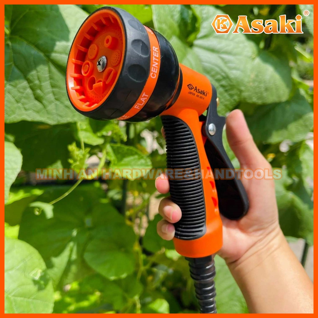 Vòi xịt nước ASAKI 7 chế độ AK-8814 [CHÍNH HÃNG] phun sương, phun thẳng, phun xoáy, phun rộng, phun 
