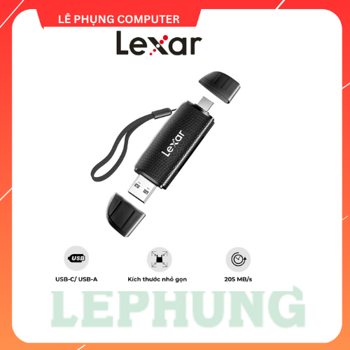 Đầu đọc thẻ nhớ MicroSD/SD Lexar USB 3.2 USB Type-A/C LRW310X-BNBNG/ Up to 205 MB/s- Bảo hành 2 năm