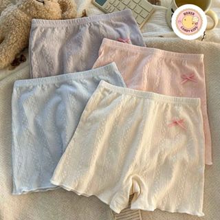 Combo 4 Quần Chíp Đùi Cotton Gân Tăm Nơ Cho Bé Gái Thoáng Mát Co Giãn Mặc Thoải Mái