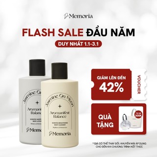  Bộ Đôi Sữa Tắm Và Dưỡng Thể Trắng Da Hương Nước Hoa Thư Giãn De Memoria 300ml chai 