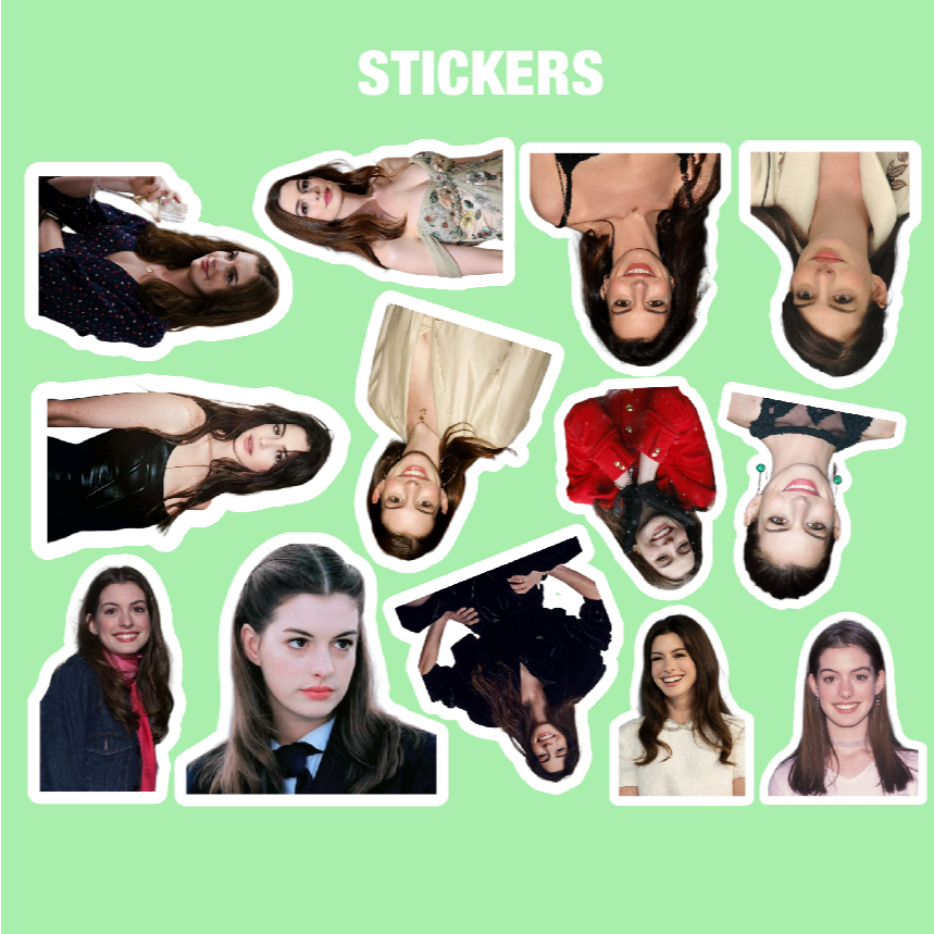 50 sticker Anne hathaway Hình dán 2-7cm cắt sẵn không trùng dán trang trí, quà tặng