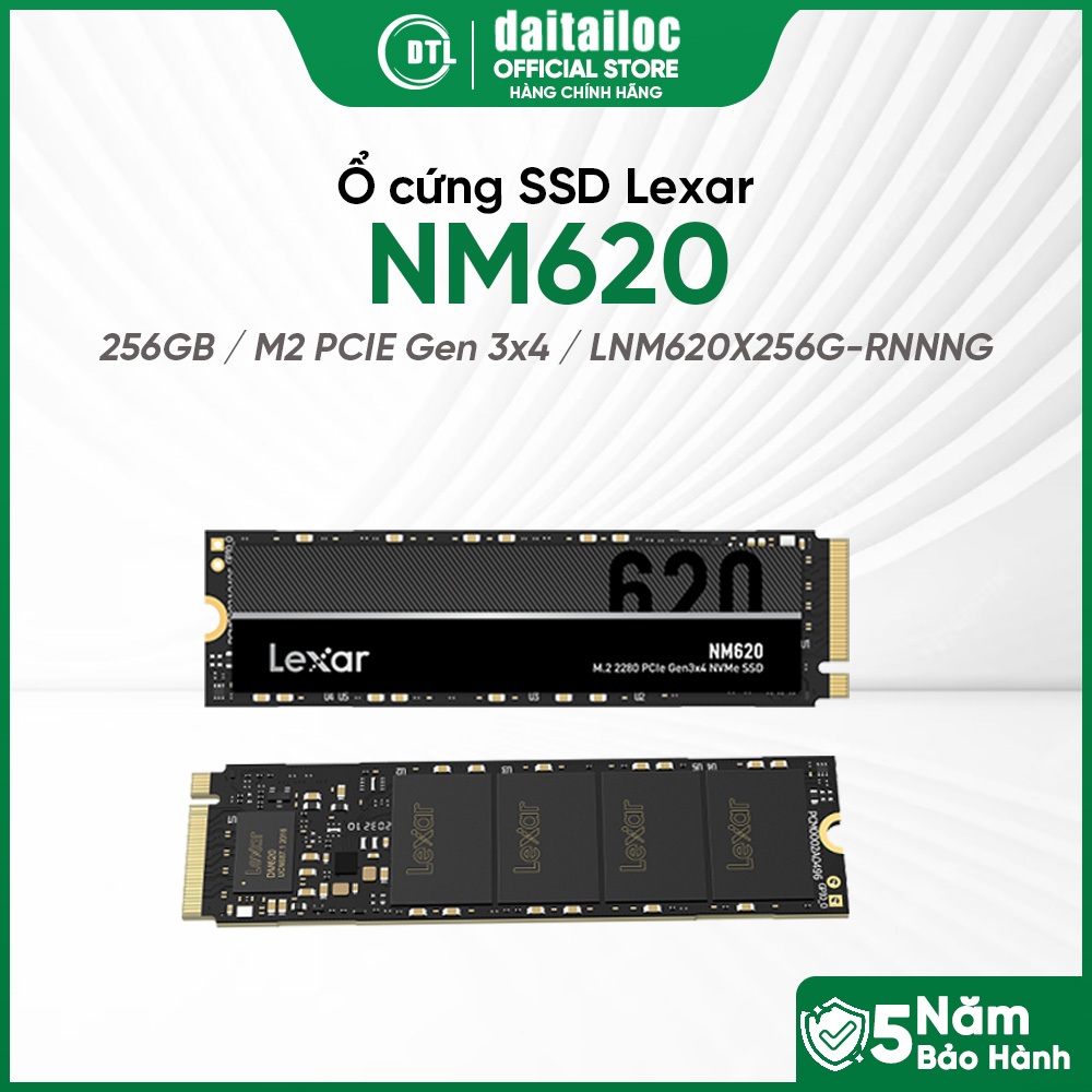 Ổ cứng SSD Lexar NM620 256GB M2 PCIE Gen 3x4 (LNM620X256G-RNNNG) I Chính hãng I Bảo hành 60 tháng