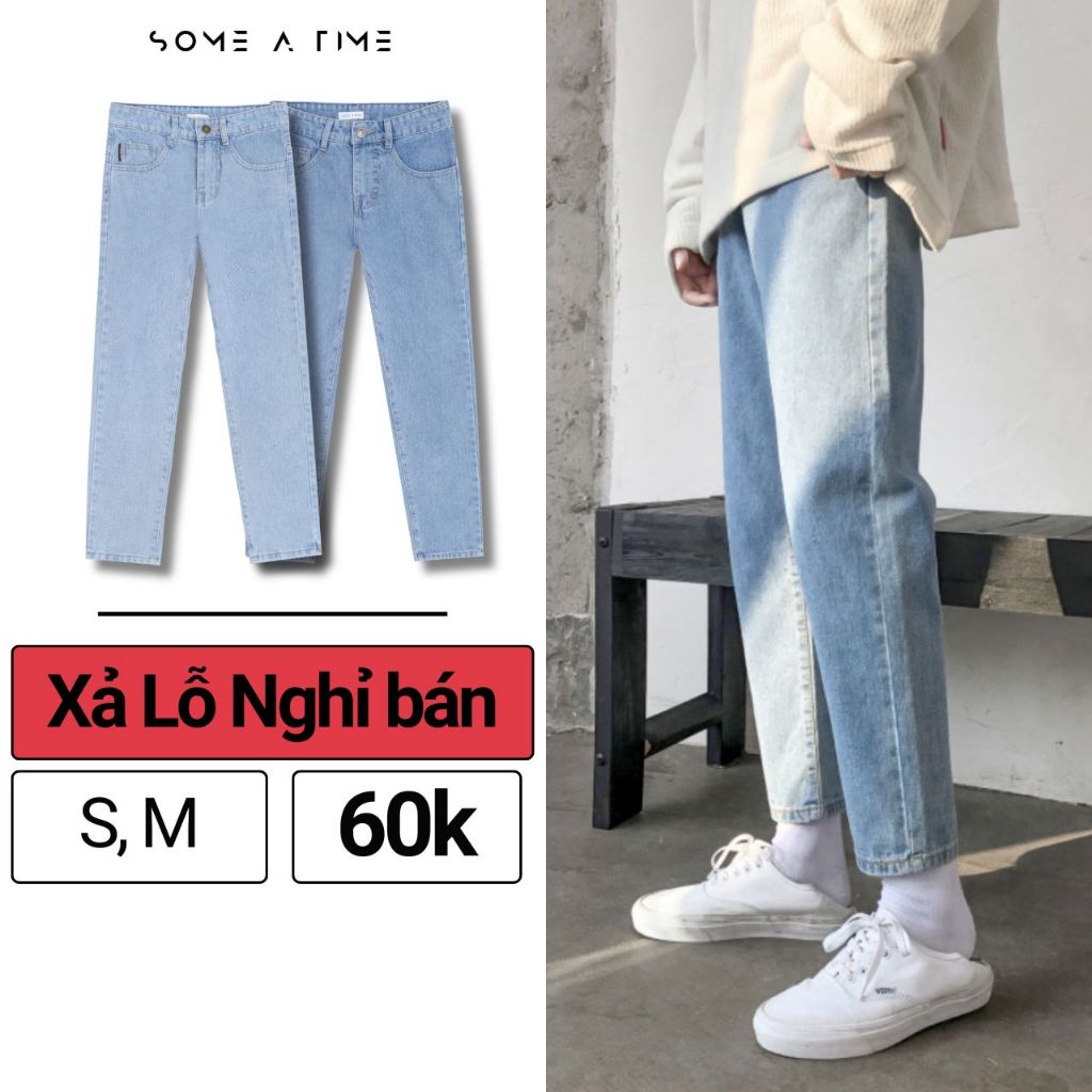 Quần Jean Baggy Đen Trơn Nam Ống Rộng Vải Co Giãn 4 Chiều Không Phai Màu-B01