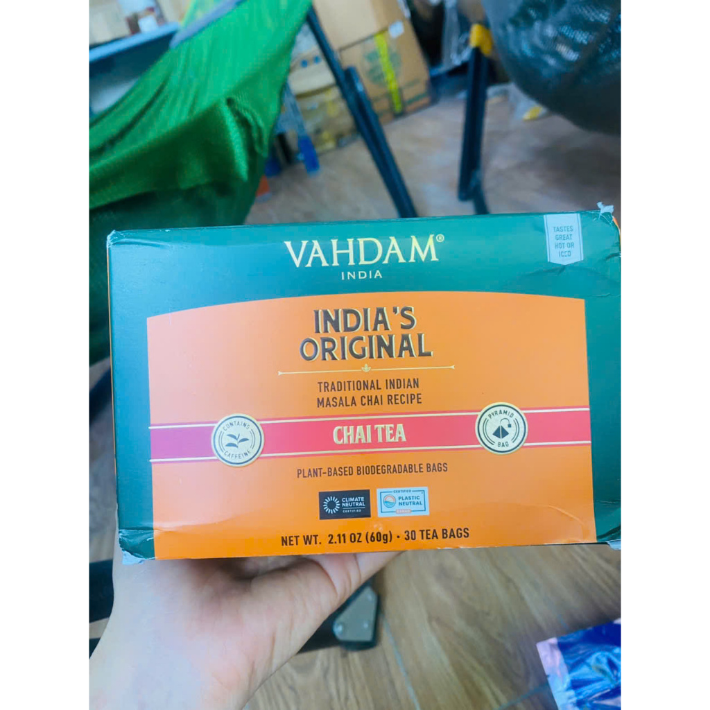 Trà túi lọc VAHDAM India's Original Masala Chai Tea trà Chai 30 gói