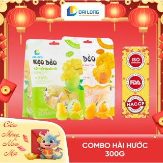 COMBO HÀI HƯỚC Đại Long KẸO TẾT gồm 2 gói kẹo dẻo bóc vỏ vị xoài xanh xoài chín vừa ăn vừa chơi 