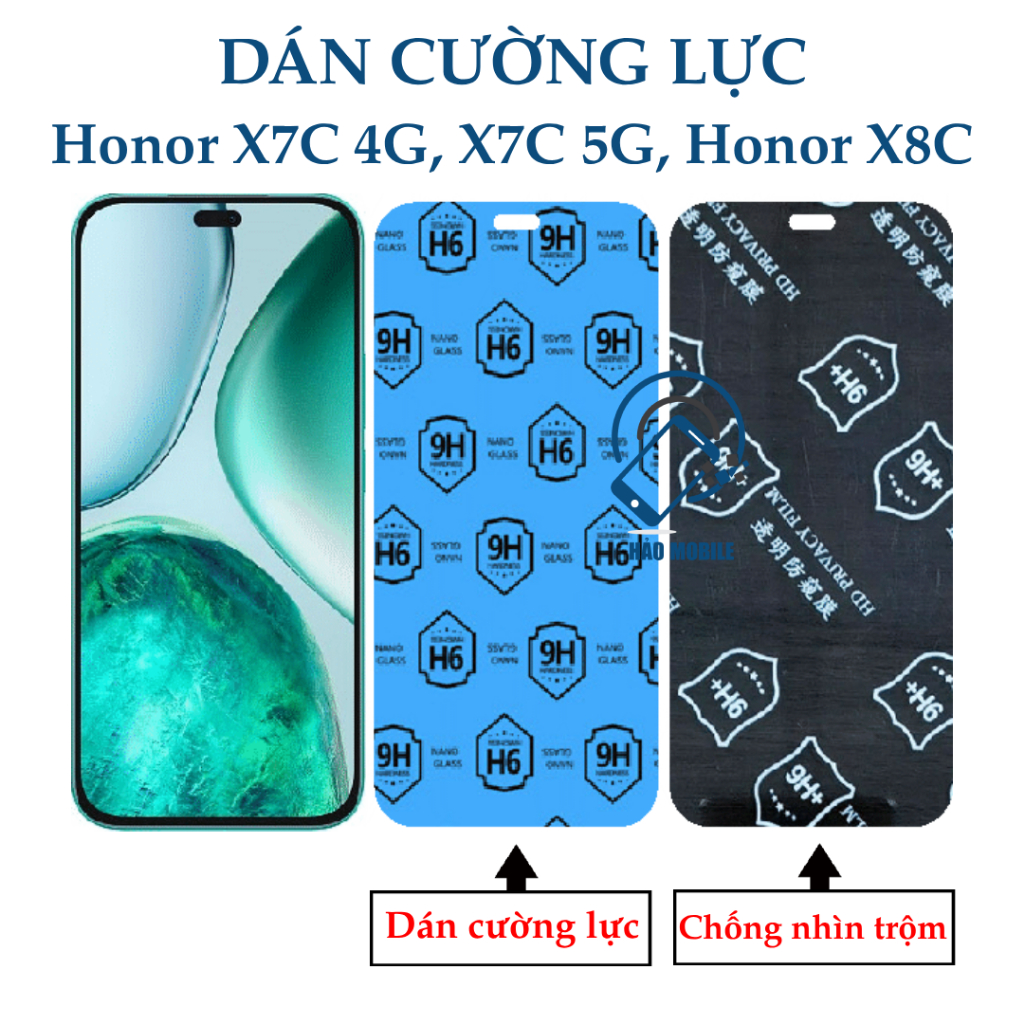 Dán cường lực dẻo nano Honor X7C 4G, X7C 5G, Honor X8C ( trong suốt và chống nhìn trộm )