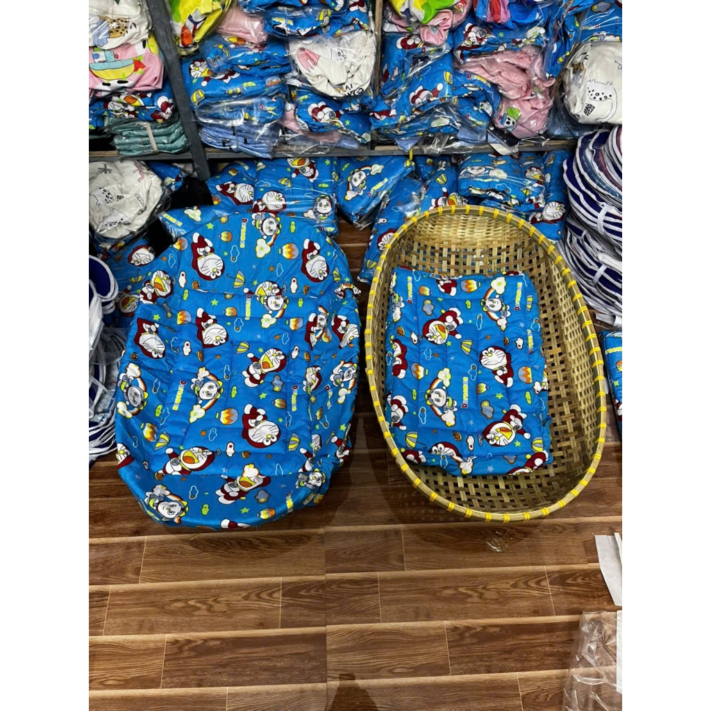 Bọc nệm nôi tre cho bé đủ loại dành cho 3 size nôi (85x55.90x60.1mx60cm)