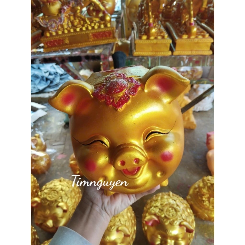 Heo đất, lợn đất, heo mắt híp, heo đồng tiền thái tiết kiệm tiền, lợn tiết kiệm tiền lợn cười, hàng 