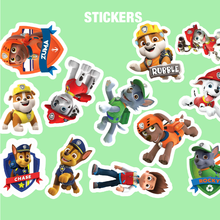 50 sticker Paw Patrol Đội tuần tra chó nghiệp vụ Hình dán hoạt hình cho bé