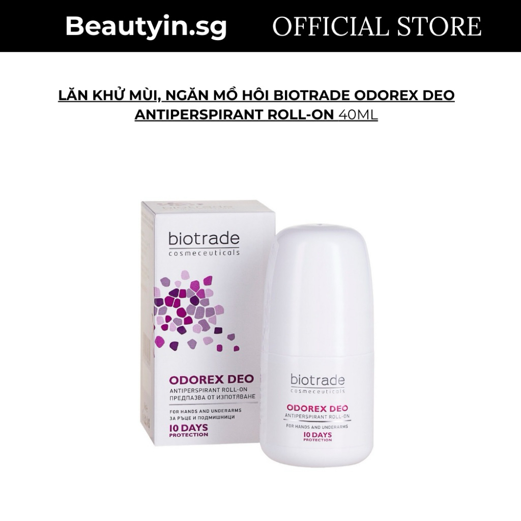 (Hàng Cty) LĂN KHỬ MÙI, NGĂN MỒ HÔI BIOTRADE ODOREX DEO ANTIPERSPIRANT ROLL-ON 40ML