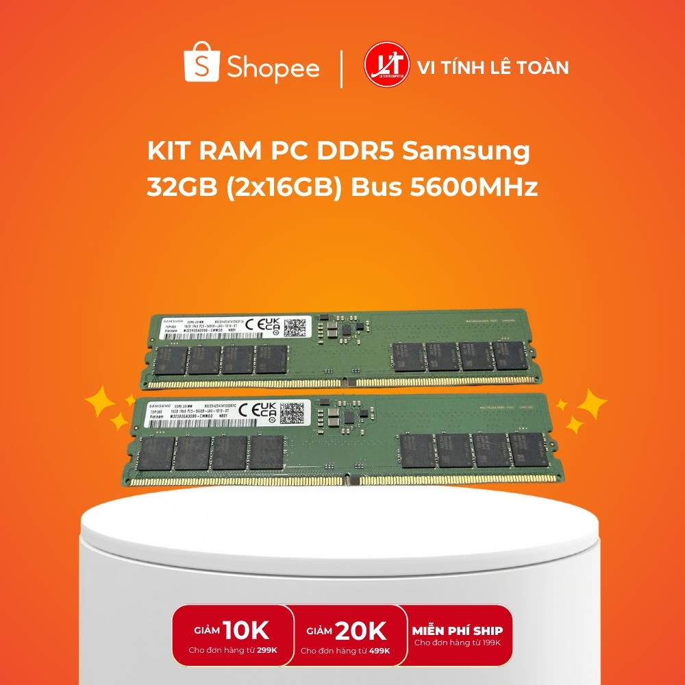 KIT RAM PC DDR5 Samsung 32GB (2x16GB) Bus 5600MHz