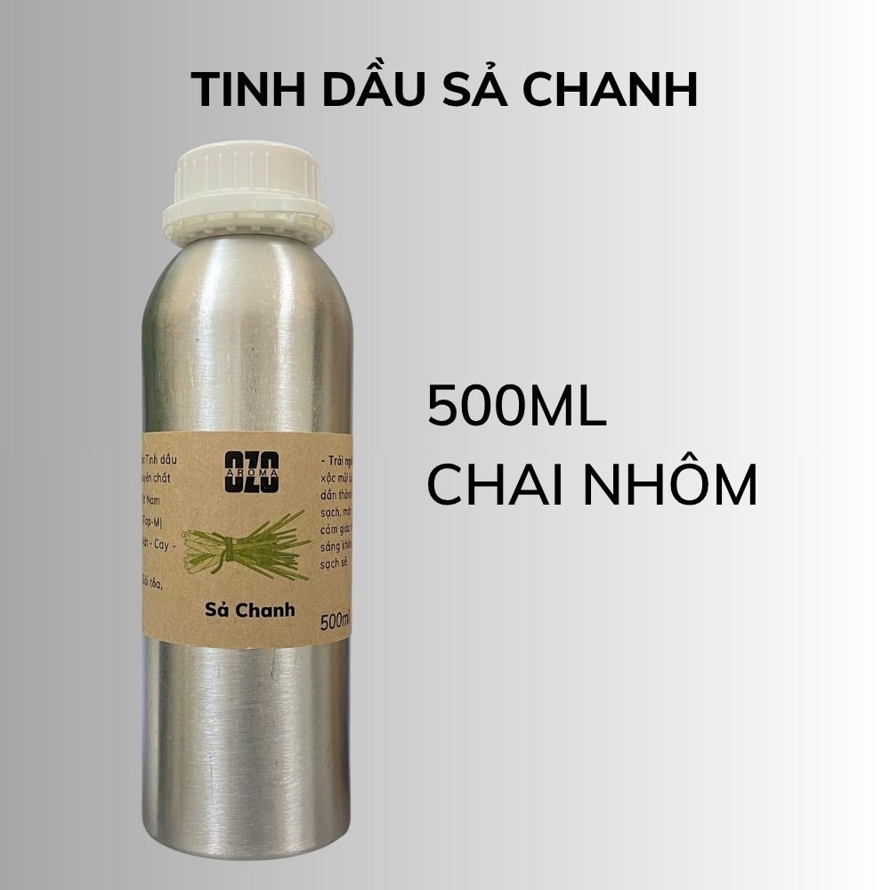 Tinh Dầu Sả Chanh 500ml - Ozo Aroma - Nguyên Chất Việt Nam - Thơm Nồng The Cay