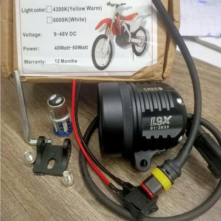 (TẶNG  HẬU NHÁY) Đèn Trợ Sáng L9X (9v-48v) Cree +mạch passing  ,Dèn Led Siêu Sáng,Chống Nước.-có bảo