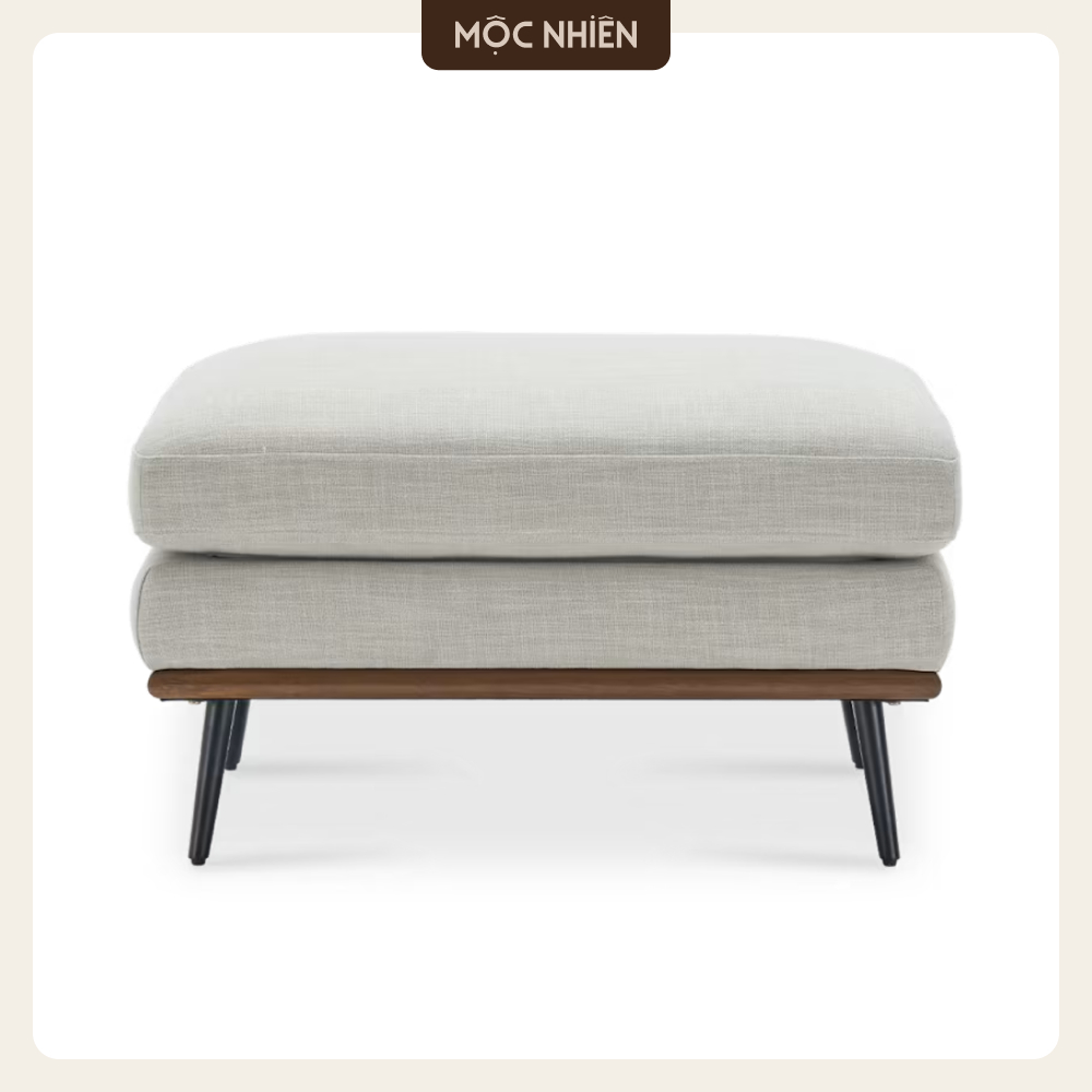 Ghế Đôn Sofa Isaac Ottoman - Nệm Lò Xo Túi Cao Cấp, Chân Kim Loại Sang Trọng